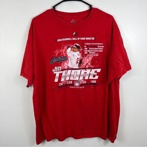 Cleveland Indians Jim Thome Stats Tshirt Red Adult XL Vtg Y2ks Majestic